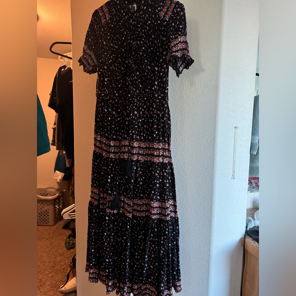 Free People dress- black and floral